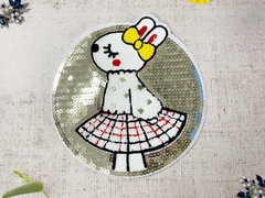 Аппликация пришивная, пайетки, d 18,5 см