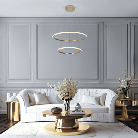 Подвесная светодиодная люстра Eurosvet Collars 90264/2 латунь