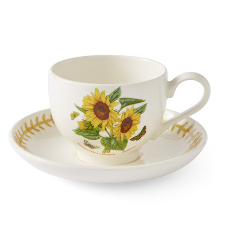 Чашка чайная с блюдцем Portmeirion Ботанический сад Летний луг Подсолнух 260 мл, фаянс