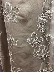 Лен с вышивкой цв.табак ш.280см