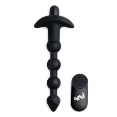 Черные анальные бусы с вибрацией и пультом ДУ 28X Remote Control Vibrating Silicone Anal Beads - 19 см. - 