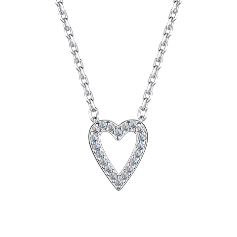 Колье "Heart" из серебра с фианитами