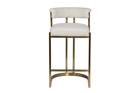 Стул барный 50x55x85см Garda Decor букле бежевый/матовое золото