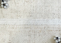 Лента нитепрошивная с усилением по косой с нитью, ш. 1,5 см, белый