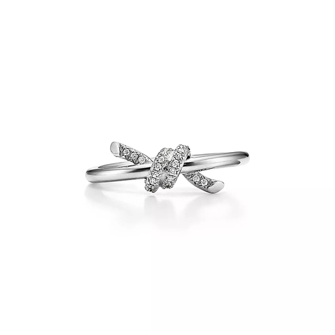 Кольцо из белого золота с бриллиантами, Tiffany💠Knot.