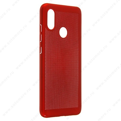 Накладка пластиковая перфорированная для Xiaomi Mi 8 красный