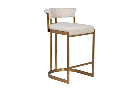 Стул барный 50x55x85см Garda Decor букле бежевый/матовое золото