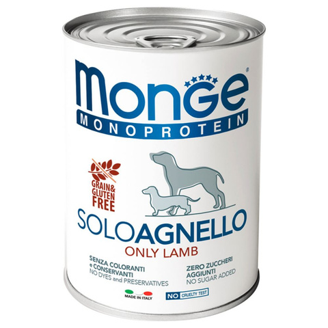 Monge Dog Monoprotein Solo консервы для собак паштет из ягненка 400г