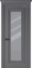 Дверь Палаццо 1 / Цвет Эмаль графит / Мателюкс белый витраж / Двери Belwooddoors