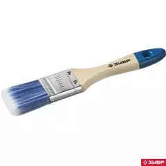 ЗУБР АКВА, 38 мм, 1.5?, светлая искусственная щетина, деревянная ручка, для воднодисперсионных и акриловых ЛКМ, плоская кисть (4-01007-038) (12 штук)