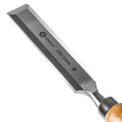 Стамеска плоская КОБАЛЬТ 22 х 140 мм, CR-V, деревянная рукоятка (1 шт.)  подвес (245-787)