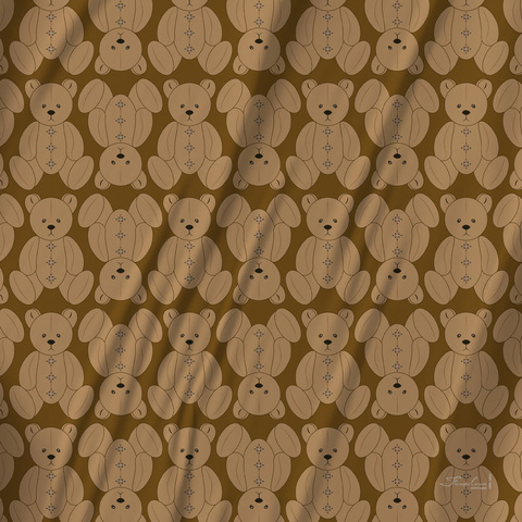 Платок каре 90*90см, ТЭДДИ на бежевом