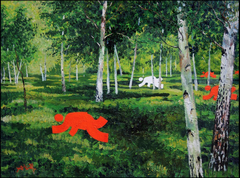 «Беловежская пуща и фигурки деятелей перестройки»