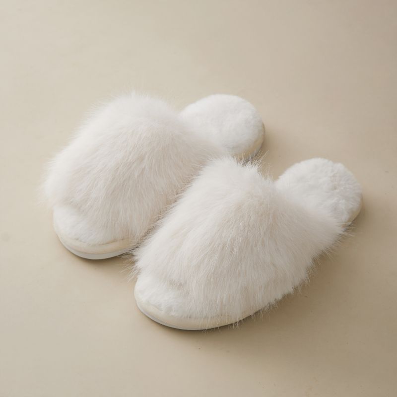 Тапочки ZEPHYR HOME Норка белый открыто