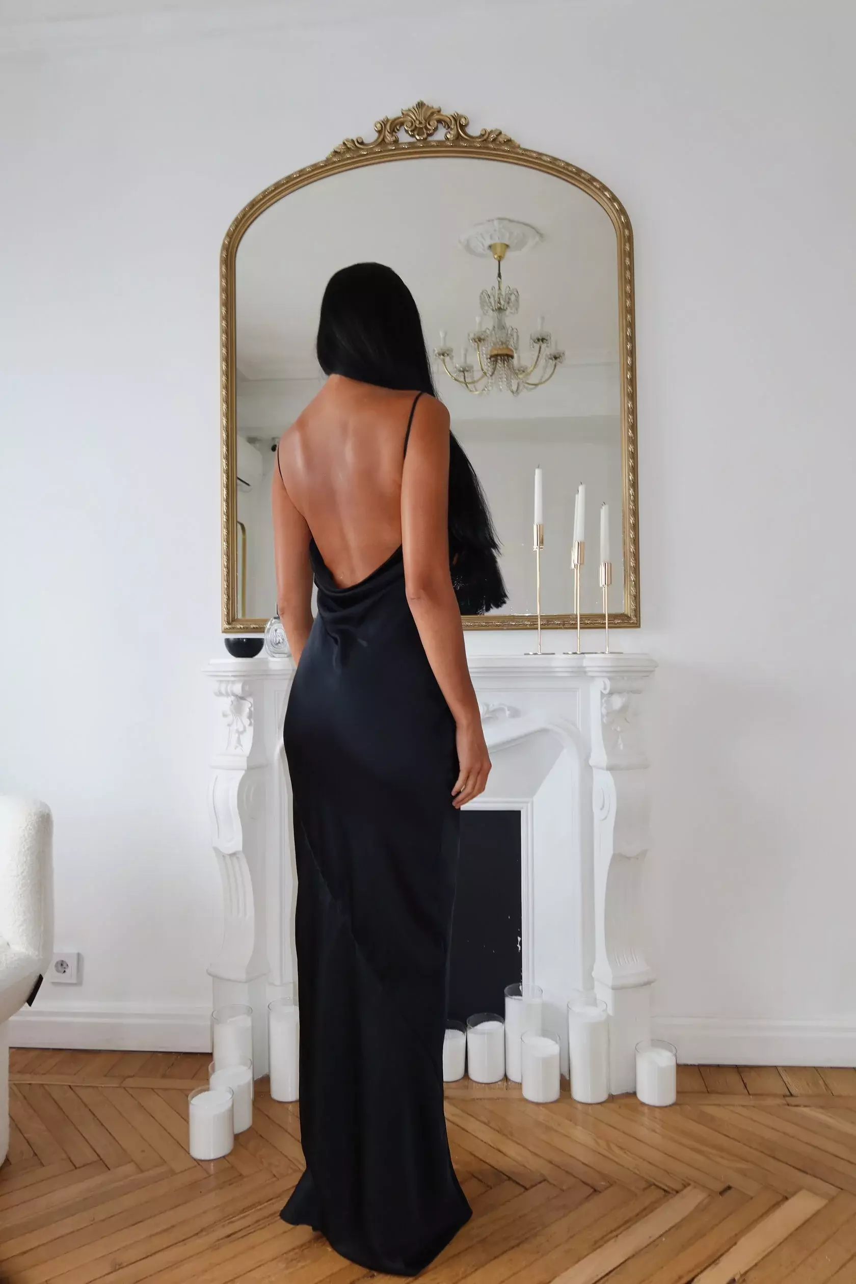 Платье комбинация черное