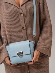 Сумка кожаная Azaro 3520 светло-голубой/соло