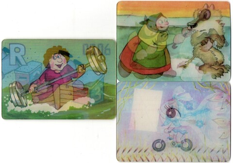 Набор №6 из 3 стерео Календариков. Мультфильмы СССР 1986 год