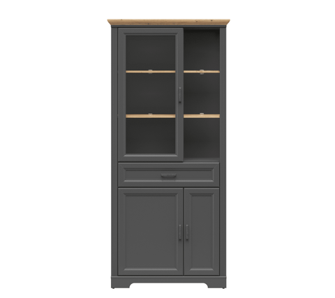 Витрина Jasmin REG1W2D1S Графит, дуб артизан