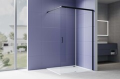 Aquatek AQ.WISL.120.1BL AQ.WISL.120.1BL Душевая перегородка раздвижная Walk in с держателем 1200x2000 профиль черный, стекло прозрачное 5/6мм фото