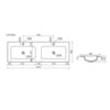 Ceramica Nova Grace CN7022MB Раковина мебельная прямоугольная с двумя чашами и отв. под смеситель, 141x45.7