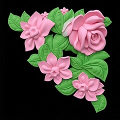 Силиконовые молды Угол цветочный правый и левый . Набор 2 шт