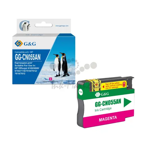 Картридж GG 933XL GG-CN055AN для HP Officejet 6100, 6600, 6700, 7510, 7612, 7110, 7610, пурпурный (825 стр.)