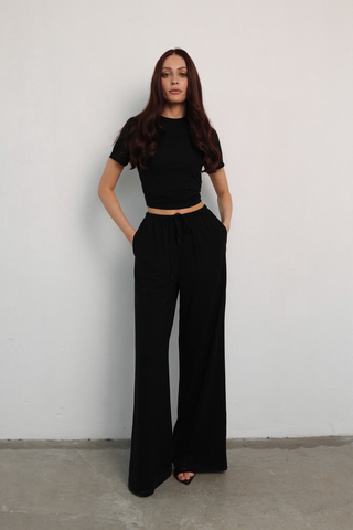 Брюки трикотажные черные