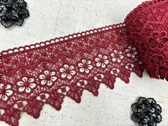 Кружево плетеное, ш. 8,5 см, бордовый