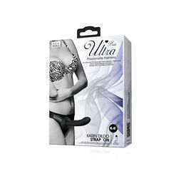 Страпон на эластичных ремнях Ultra Harness Karin Dildo - 16,8 см. - 