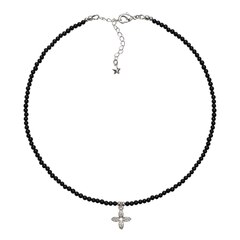 Чокер из Агата и подвески Клевер, silver