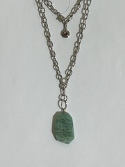 Амазонит (колье из серебра)