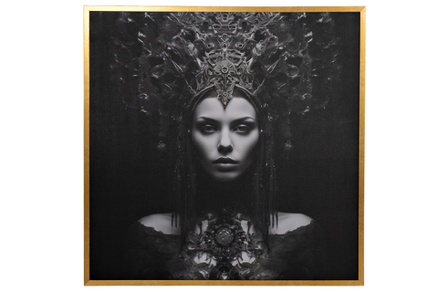 Холст 100х100см Garda Decor Царица фотопечать на натуральном холсте в золотом багете