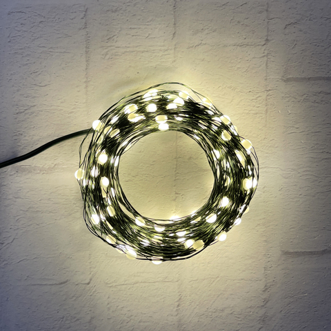 Гирлянда 1м String Light Капли Макро на зеленом проводе 100 ламп