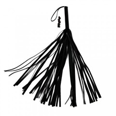 Флоггер из черной кожи с  прошивкой