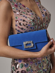 Клатч замшевый синий