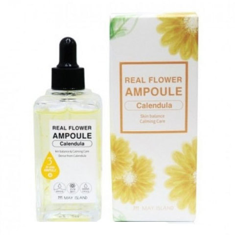 May Island Real Flower Ampoule Calendula - Сыворотка успокаивающая с лепестками календулы