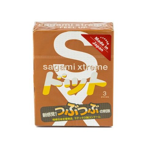 Sagami Xtreme Feel UP 3шт. Презервативы латексные, усиливающие ощущения