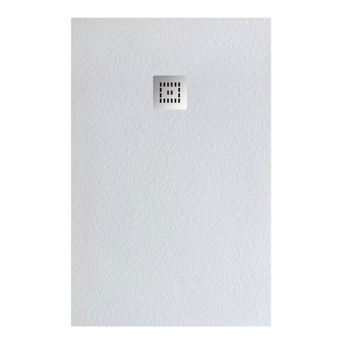 BelBagno TRAY-MR-UNO-AH-160/80-35-W-CR Поддон из искусственного мрамора в комплекте с сифоном с декоративной накладкой (хром)