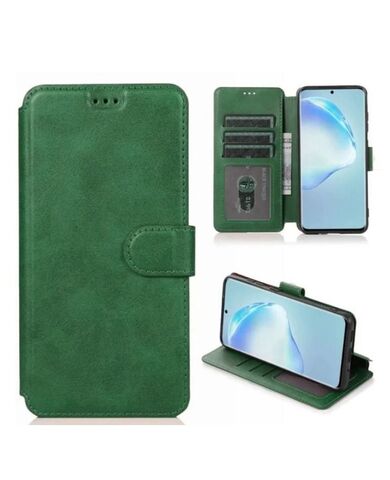 Чехол книжка для Samsung Galaxy S23 Ultra кожаный зеленый с магнитной застежкой Чехолер