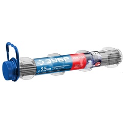 ЗУБР Д 2.5 х 350 мм, 1.2 кг в ПВХ тубе, УОНИ 13/55 с основным покрытием, электрод сварочный, Профессионал (40021-2.5)