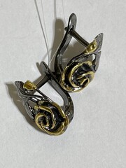 Розочка (серьги из серебра)