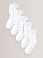 Носки хлопковые с бантом для девочки Next D89-962, 5 шт., Белый