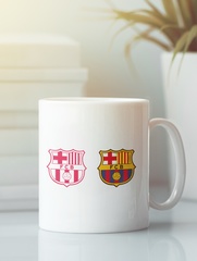 Кружка с эмблемой FC Barcelona (ФК Барселона) белая 007