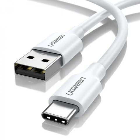 Кабель UGREEN US287 USB-A 2.0 to USB-C Nickel Plating 1м, белый