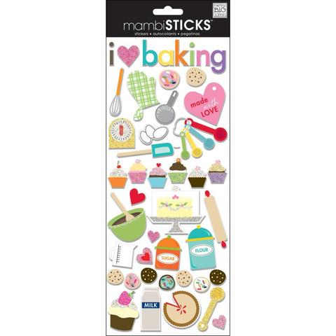 Стикеры обьемные mambi Chipboard Stickers I Love Baking 13х30 см