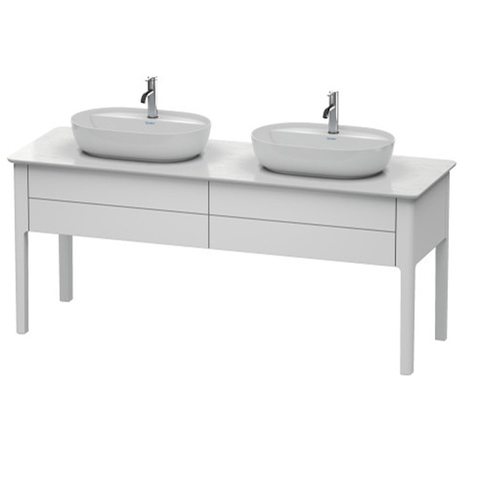 Duravit Luv Консоль из кварцевого камня с 2мя вырезами, 20x1788x595, цвет белый структурный LU9467B1717