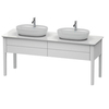 Duravit Luv Консоль из кварцевого камня с 2мя вырезами, 20x1788x595, цвет белый структурный LU9467B1717