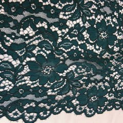 Ткань  кружево кордовое цвет темно-зеленый 3309