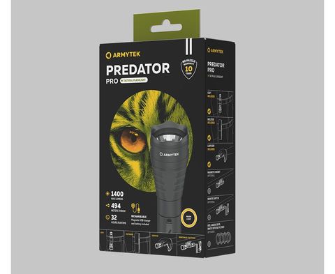 Тактический фонарь Armytek Predator Pro Magnet USB (теплый свет) F07301W