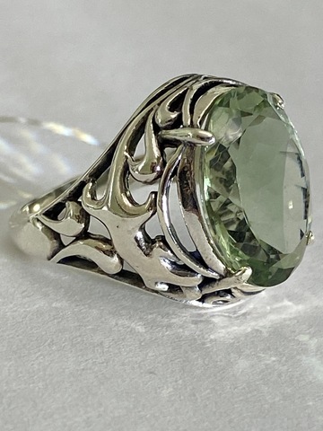 Богема-празиолит(кольцо из серебра)